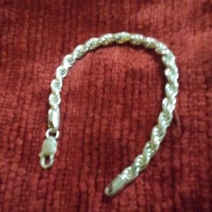 .925 silver rope bracelet.6 mm around,8 and one quarter inch long.22.1 grams.